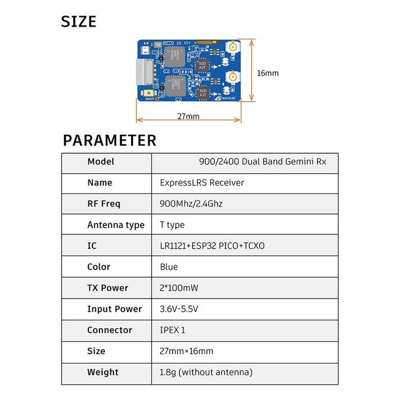 B78B-900Mhz 2.4Ghz 915M ELRS R - Drone Racing Receiver review and price